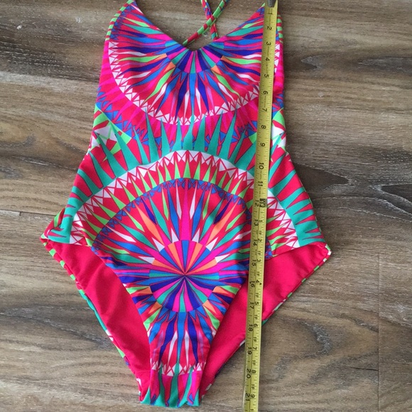 Mara Hoffman Geometric Print Neon One Piece Suit - Picture 7 of 8